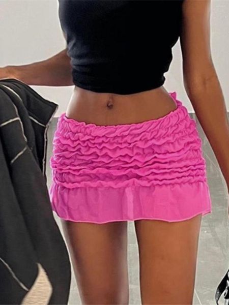 Skirts Fashion Ins Wave Patrón de falda corta Pack Sexy Hip Mini Mujeres