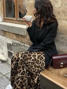 Rokken mode luipaard print lange dames elegante losse hoge taille midi zomer casual ondergoed H240530