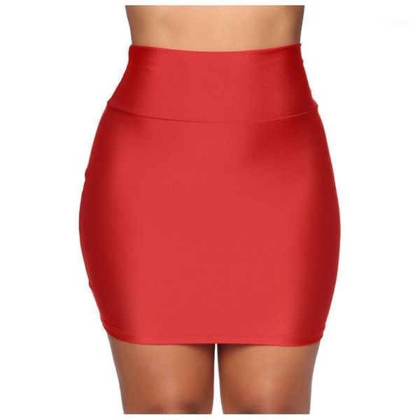 Faldas Falda de moda Verano Bodycon Mujeres Estiramiento Apretado Sexy Sólido Elástico Cintura alta Corto Delgado Mini Lápiz # 45