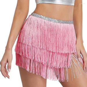 Jupes Mode Printemps Été Femmes 3 Couches Gland Mini Jupe De Hanche Discothèque Costume Sexy Lady Danse Performance Taille Écharpe