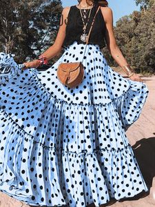 Jupes Mode Y2k Polka Dot Femmes À Volants Maxi Jupe Été 2023 Taille Haute Femme Vintage Longue Tendance Bohème Fée Festival Vêtements 230428