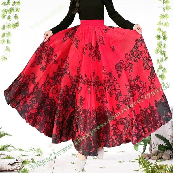 Faldas femeninas de alta calidad con diseño de mariposa, vestido de baile hinchado rojo, tutú, boda, boda, falda larga, fiesta de noche, de talla grande, 2023 para mujer