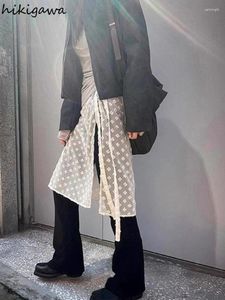 Jupes afflux de fleurs femmes vêtements hauts bandage en dentelle Jupe coréenne mode Saia tunique voir la jupe d'été 7n540