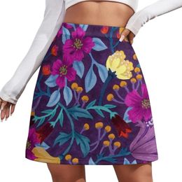 Faldas Floral Mini Skirt Style Style Corter for Women Night Club Outfit
