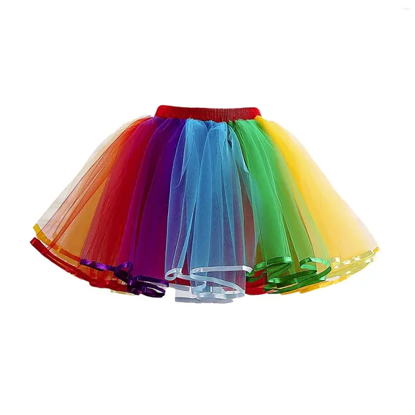 Jupes pour femmes femmes arc-en-ciel jupe tutu en couches filles en tulle coloré costumes halloween fille clapet