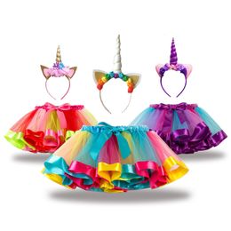 Jupes gratuites Unicorn Bandband princesse tutu jupe bébé filles vêtements arc-en-ciel pour enfants pour enfants robe de bal 230420