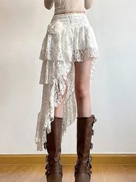 Jupes en dentelle française jupe asymétrique Femmes