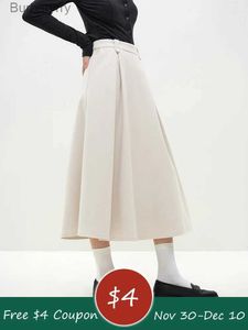 Rokken FSLE Franse literaire retro fluwelen Sense-rok voor Fe Winter 2023 nieuwe Comter-stijl A-lijn rok met hoge taille voor damesL231212