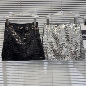 Jupes Full Sequin Beading Mini A-Line 2024 Automne Slumver Sexy Club Femmes Fashion Fashion Party Jirging