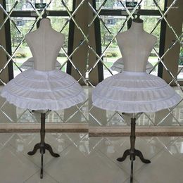 Skirts Girls 3 Steel Hoops White Petticoat Wedding Gown Dress Underskirt Elast Dropship