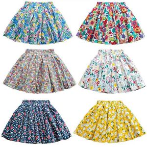 Jupes Girls Coton Coton Floral Princesse plissée Ballet Jupe Sweet Kids Tutu jupes élastiques WAIS Mini jupe courte pour filles Y240522