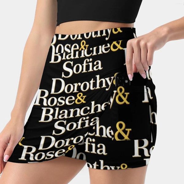 Skirts Golden Girls TV Show Camiseta Falda Mini A Línea con Hide Pocket Dorothy Rose