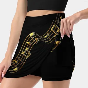 Jupes Golden Music Notes (Mendelle) Jupe de mode coréenne Summer pour les femmes Pantalage léger