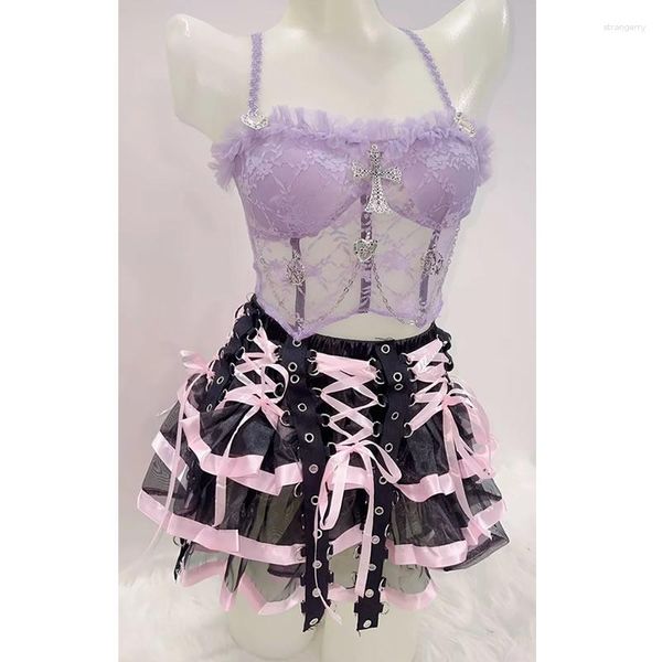 Jupes Jupe Gothique Punk Kawaii Esthétique Y2k Lolita Jk Mode Vêtements