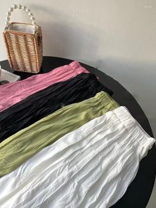 Rokken groen geplooide rok voor vrouwen 2023 zomer hoge taille maxi schattige Koreaanse stijl wit een lijn dames lang met vouwen