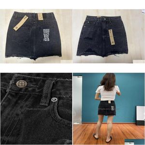 Rokken grijze rand dezelfde lente zwart verbrand Ragged Ksubi denim zomer korte rok meisje drop levering kleding dameskleding Dhqwp