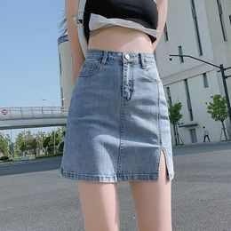 Rokken Guuizyuviz Zomer sexy mini rok vrouwen hoge taille Jean voor dames casual Koreaanse denim jupe femme