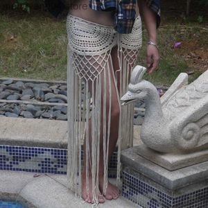 Skirts Gypsy Haak Tasselrok met lange pony. Uit een origineel patroon uit de Seventy's genomen. Festivalkleding. Boho -rok T230506