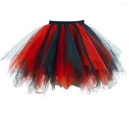 Faldas Media falda Pastel para niños Tutu esponjoso Princesa Encaje Malla irregular Capa de arco iris