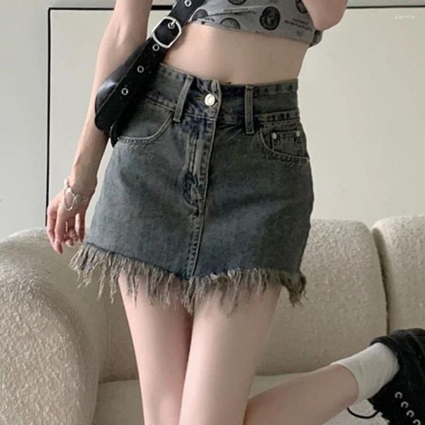 Jupes harajuku denim mini jupe femmes 2024 jeans hauts d'été
