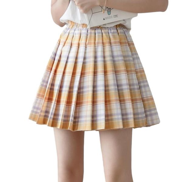 Jupes Harajuku mode plissée Mini jupe femmes été Kawaii taille haute école filles Cosplay Plaid Tennis adolescents uniforme court