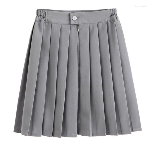 Jupes Harajuku Summer Femmes Mini Jupe Preppy Style Taille Haute Kawaii Plissée Mignon Japonais Uniforme École Fille Gris Noir