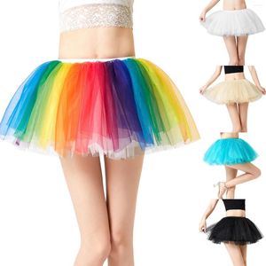 Rokken Hawaii maat kleurrijke meisjes kostuum regenboog babymeisje tutu jurk voor geplooide korte ballet feestbaljurk