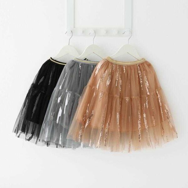 Jupes Haute Qualité 2022 Paillettes Tulle Filles Tutu Jupe Bébé Brillant Mariage Filles De Danse Jupes Enfant Jupes Fille Fluffy Long Pettiskirt T230301