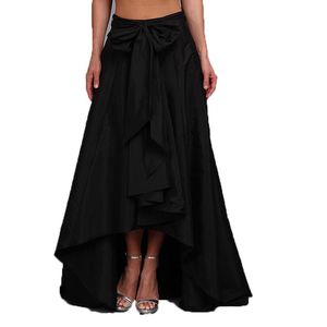 Faldas de tafetán bajo elegante de alta calidad para mujer con fajín lazo plisado largo hasta el suelo Falda larga verano primavera estilo moda faldas