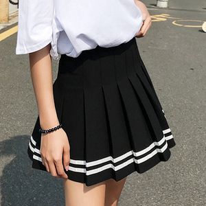 Faldas de cintura alta faldas plisadas Kawaii Harajuku mujeres niñas lolita aline marinero falda de gran tamaño Preppy uniforme escolar 230110