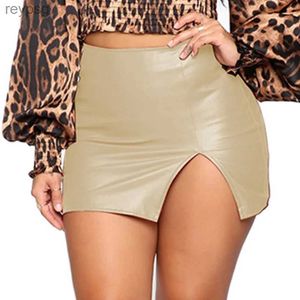 Rokken Hoge Taille Sexy Kokerrok Mode Vrouwen Sexy PU Leer Strakke Minirokken Dames Kantoor Slanke Bodycon Rokken Nacht Clubwear YQ240201