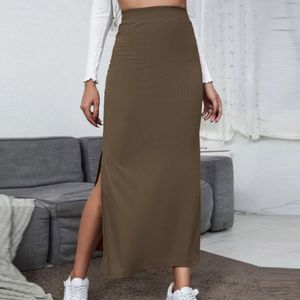 Jupes taille haute jupe pour femmes Sexy longues jupes femme Streetwear ouvert côté fendu taille haute haute fente longues Maxi jupes 230211