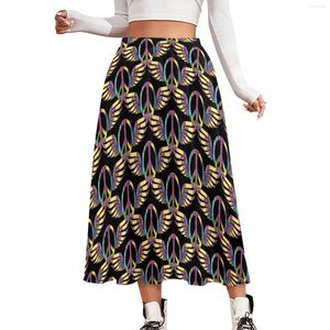 Rokken hippie vredessymbool chiffon rok thunder print Korean mode lang vrouwelijk schattig a-line aangepaste kledingcadeau