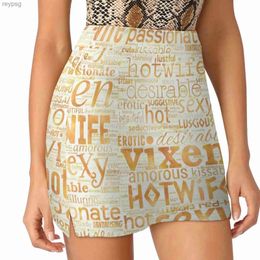 Faldas Hotwife Vixen en Naranja Pantalón a prueba de luz Falda Minifalda Ropa de mujer YQ240201
