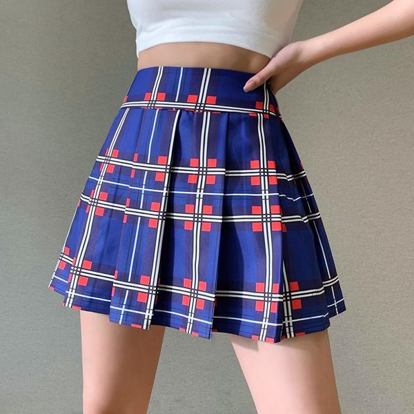 Faldas Hyuna, la misma falda a cuadros de contraste de Color ultracorta, estilo universitario japonés dulce, uniforme JK, miniplisado de verano
