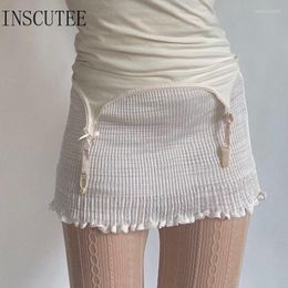 Rokken INSCUTEE Zoete Kawaii Mini Rok Vrouwen Cottagecore Y2k Leuke Eetbare Boom Fairy Grunge Emo Alternatieve Outfits