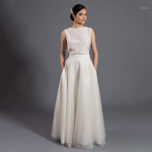 Rokken Ivory 2022 Tule voor Vrouwen Maxi Rok met zakken Eenvoudige en elegante prom