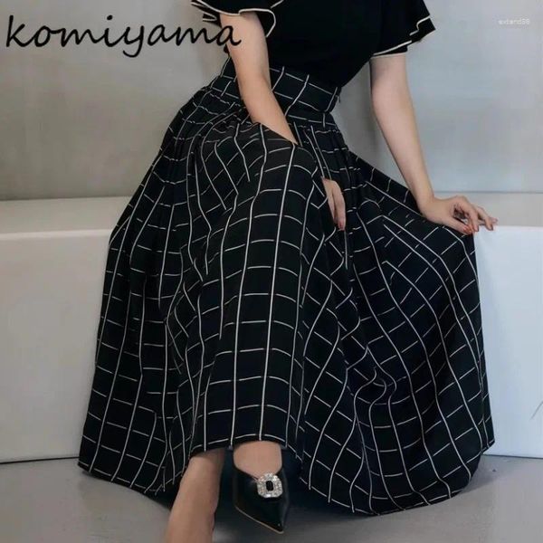 Jupes Japon Style Plaid Jacquard Faldas Mujer High Waist A-Line Elegant Womens Jirt 2024 ROPA Spring Summer Clothing