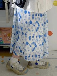 Jupes japonaises 2024 Vêtements féminins Souet été jupe Jupe haute taille saia tie-dye jupe à point mince faldas mujer de moda