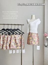 Jupes japonaises mode mini jupe fleur broderie femmes hautes taille sexy coréen pailins de ligne