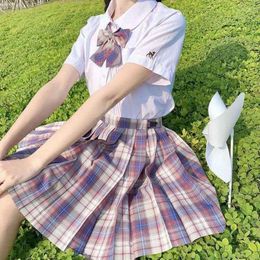 Jupes japonaises jk scolaire uniforme plaid imprimement filles d'été