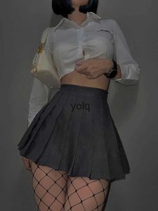 Jupes japonaises Kawaii jupe femmes fille chaude couleur unie plissée Y2k mode décontractée taille haute mince gothique mini un mot shortyolq