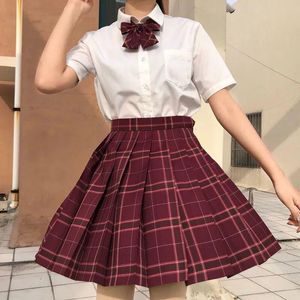 Jupes femmes japonaises Jk taille haute étudiants uniforme scolaire plissé a-ligne Mini Plaid Harajuku Preppy jupesjupes