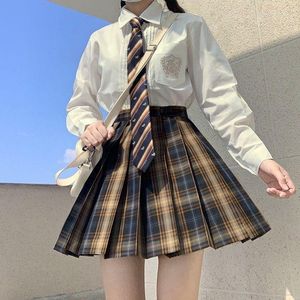 Rokken jk uniform rooster rok vrouwelijke student college stijl Japans geplooide korte jeans denim houndstooth