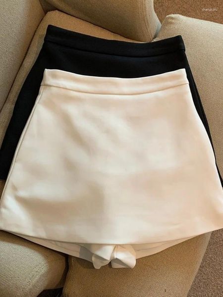 Faldas Jupe Faldas Mujer Moda 2023 Casual negro blanco traje mini falda Y2k pantalones cortos Mujer estilo coreano para mujeres cortas perezosas