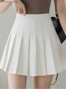 Jupes kalevest y2k sweet girl blanc plissé mini jupes femmes coréense haute taille