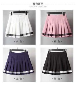Rokken kawaii harajuku rokken voorbereidende school uniform hoge taille gevouwen dames lolita a-line matroos vaardigheden q240507