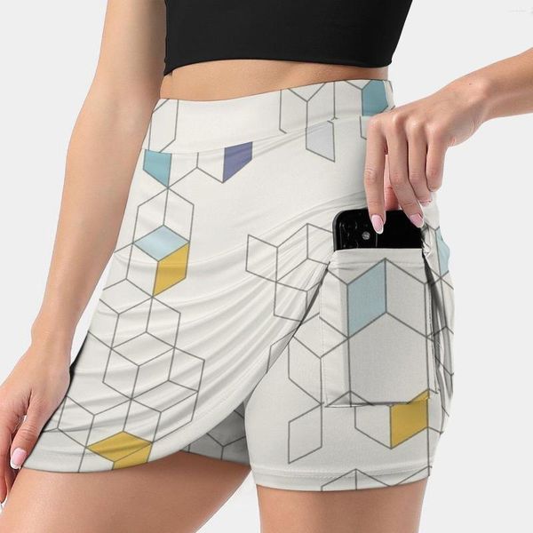 Faldas Keziah-Day X patrón geométrico escandinavo falda de mujer Y2K ropa de verano 2023 pantalón estilo Kpop con bolsillo abstracto