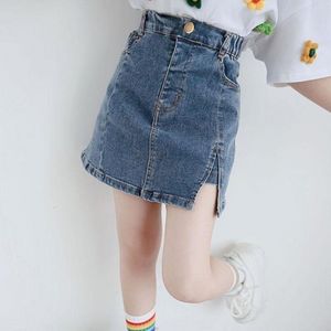 Jupes Enfants Denim Jupe pour Filles Taille Haute Aline Jupe Vêtements D'extérieur Enfants Adolescent Split Cowboy Jupes 4 6 8 10 12 14 230508