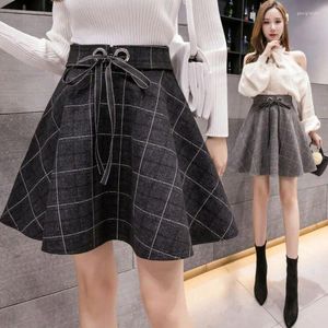 Jupes coréenne jupe plissée noir mini femmes hiver plaid taille haute gris kawaii harajuku y2k